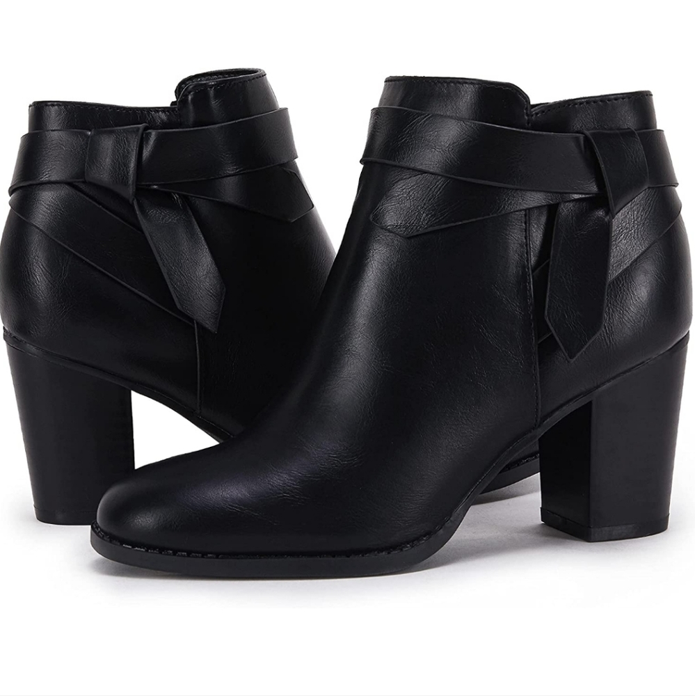 Tie Knot Heeled Ankle Boots